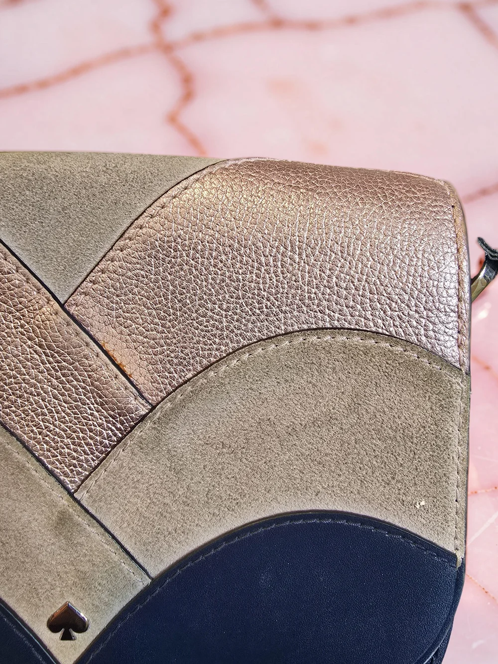 Kate Spade Nadine Patchwork Medium Shoulder Bag - Suede